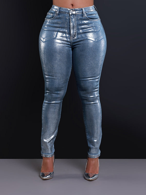 Metallic Jeans Blue
