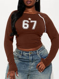 Logo Print Tee--Clearance Brown S