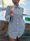 Stripe Shirt Dress--Clearance