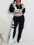Two-Tone Jacket & Pants Set--Clearance Black S