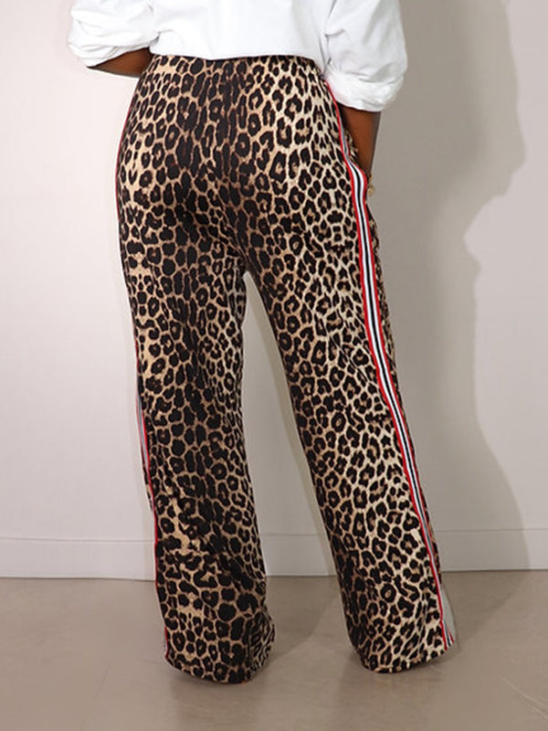 Side-Stripe Leopard Pants--Clearance
