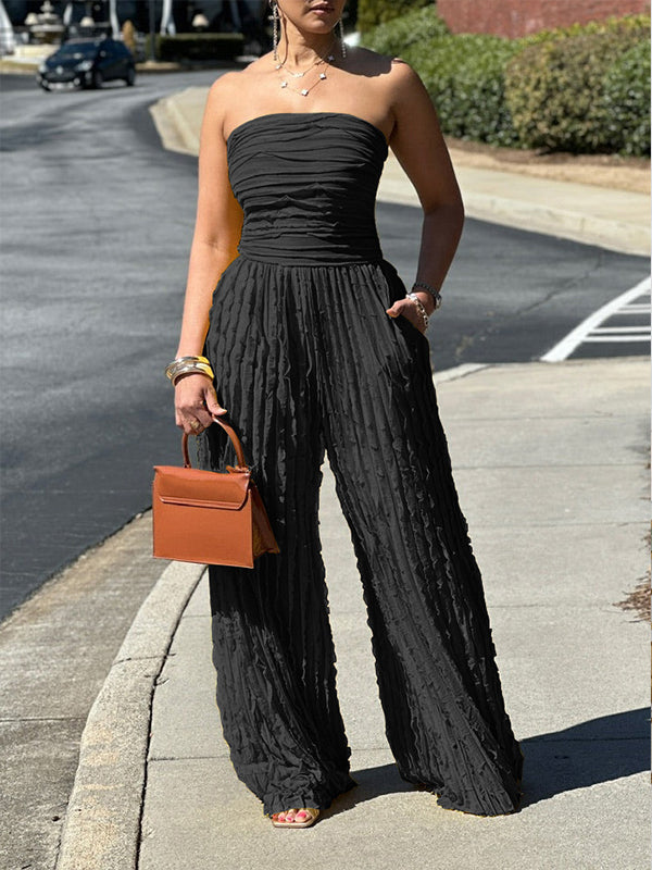 Ruched Strapless Jumpsuit--Clearance