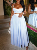 Stripe Bandeau Top & Skirt Set--Clearance