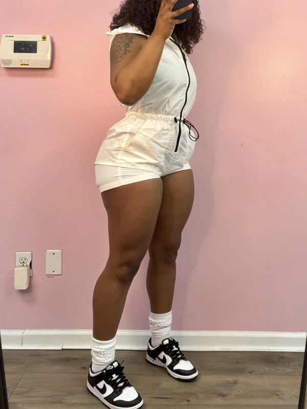 Zip-Front Sleeveless Romper--Clearance