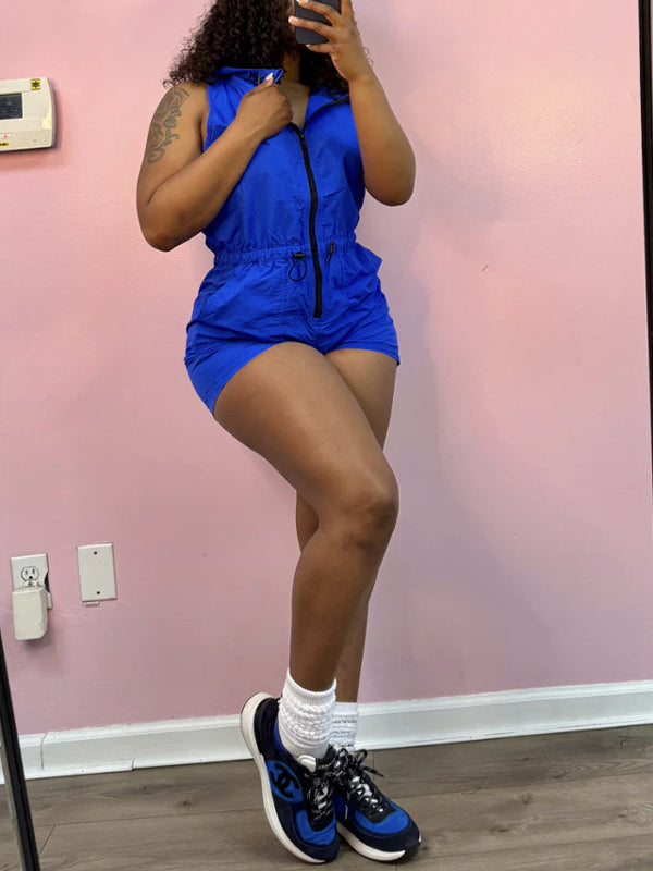 Zip-Front Sleeveless Romper--Clearance