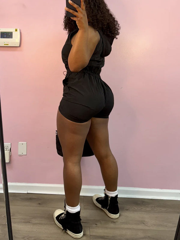 Zip-Front Sleeveless Romper--Clearance