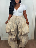 Wide-Leg Combo Jogger Pants--Clearance Khaki
