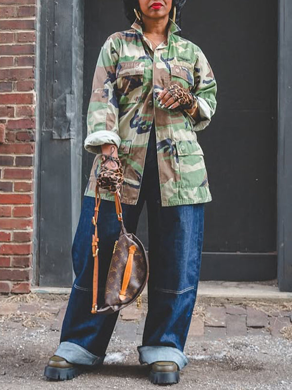 Camo Cargo Jacket Olive