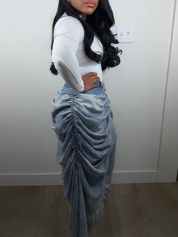 Ruched Draped Jeans