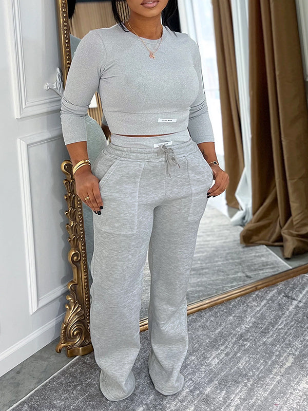Logo Top & Pants Set Gray