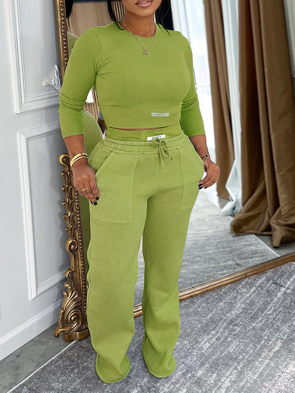 Logo Top & Pants Set Green