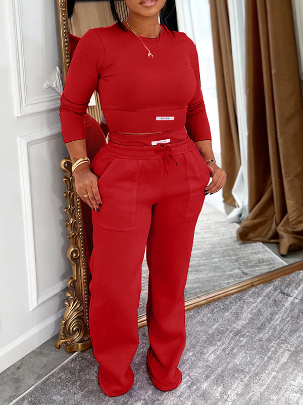 Logo Top & Pants Set Red