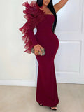Ruffle Combo Maxi Dress