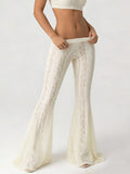 Lace Flared Pants Cream