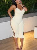 Halter Tied Jumpsuit Cream
