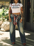 Printed Cropped Tee White