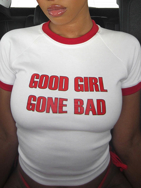 Letter Print Tee White