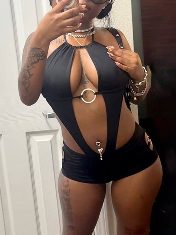 Cutout Halter Romper