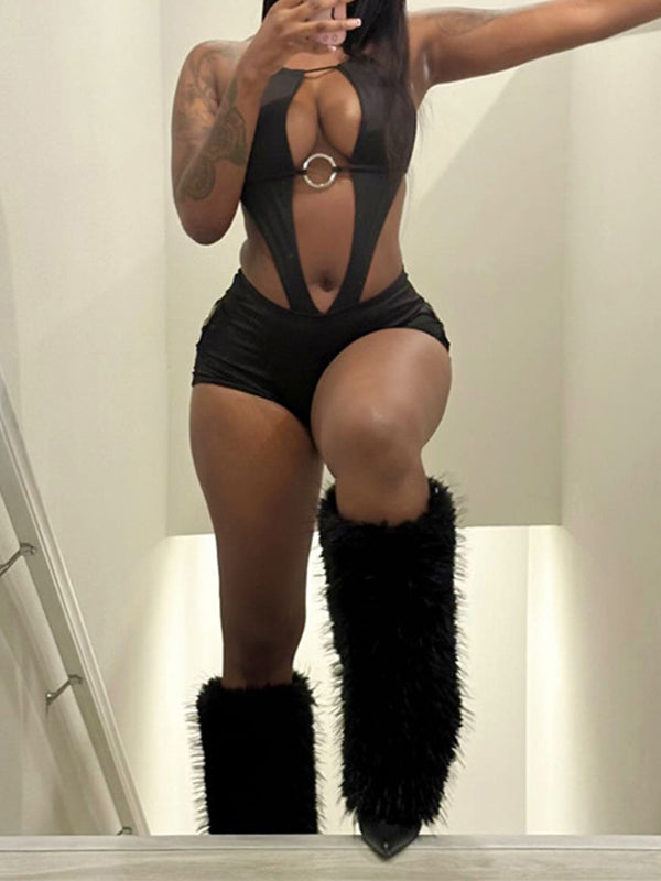Cutout Halter Romper