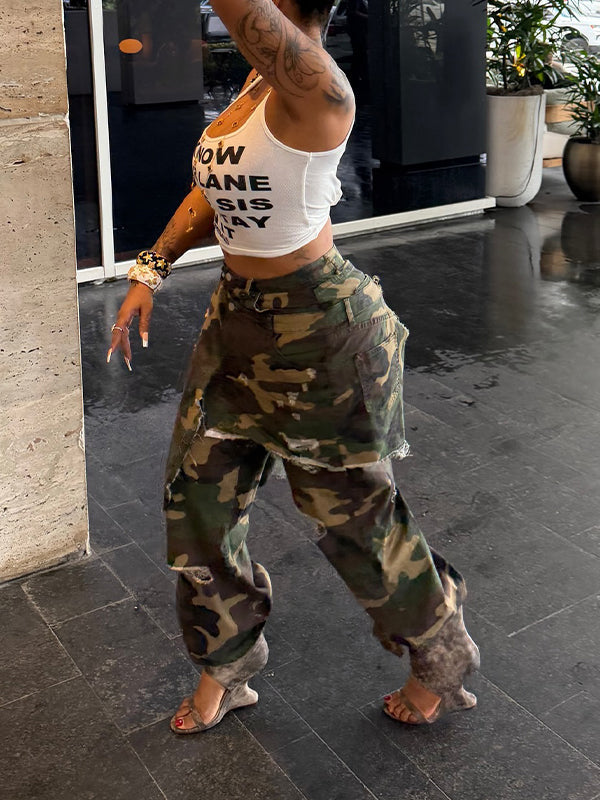 Camo Double-Waist Pants