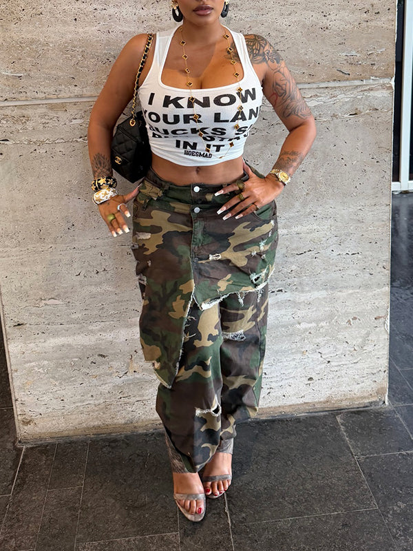 Camo Double-Waist Pants