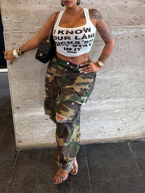 Camo Double-Waist Pants
