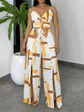 Printed Cami Top & Wide-Leg Pants Set Yellow