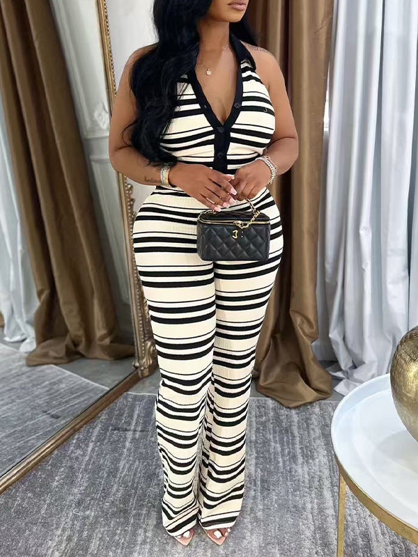Stripe Halter Top & Pants Set