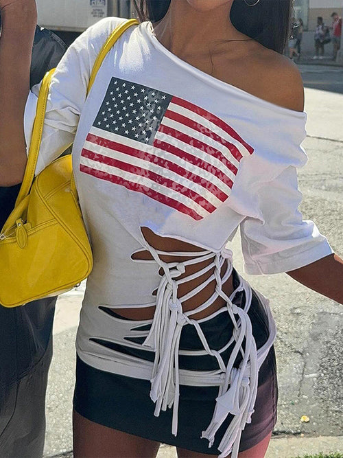 Boat-Neck Cutout Tee