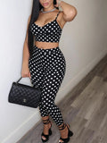 Dot Cami Top & Skinny Pants Set