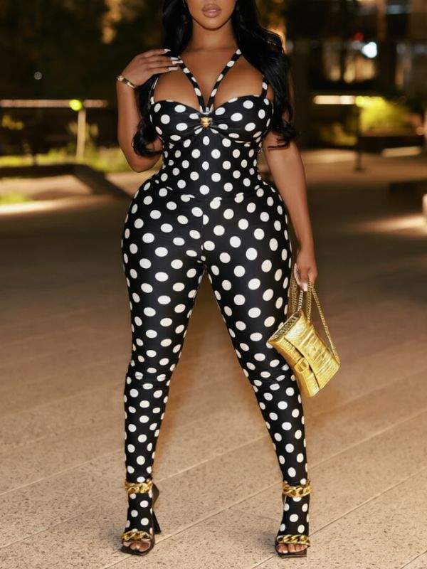 Dot Sleeveless Jumpsuit