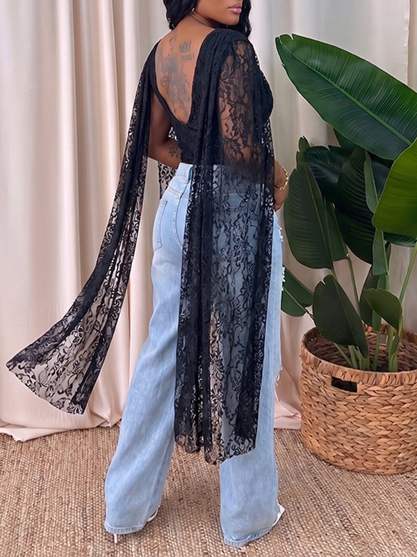 Lace Draped Bodysuit