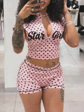 Dot Zip Top & Shorts Set