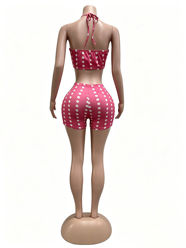 Dot Halter Top & Shorts Set