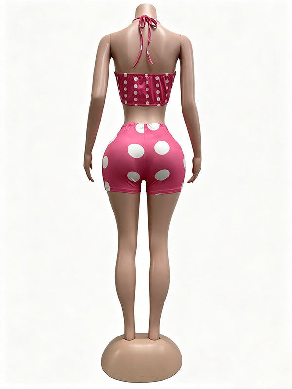 Dot Halter Top & Shorts Set