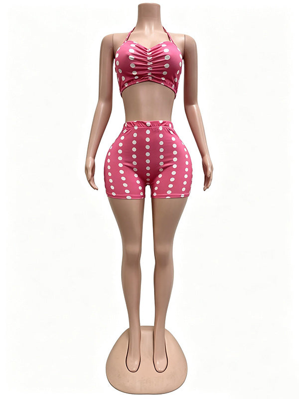 Dot Halter Top & Shorts Set