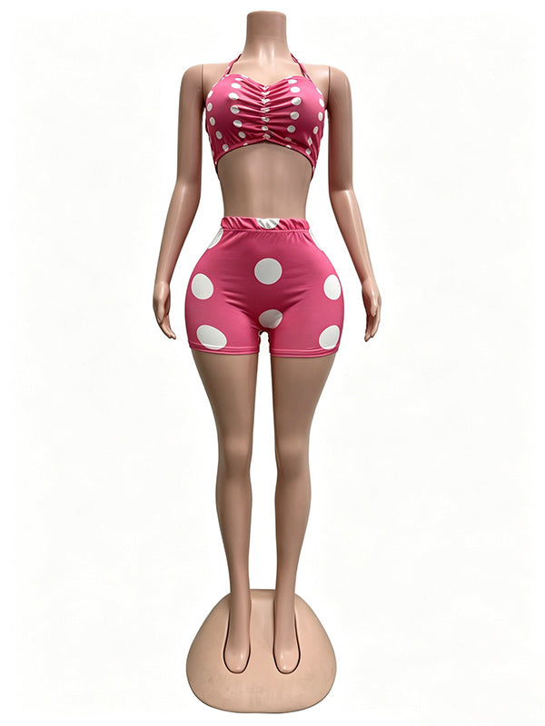 Dot Halter Top & Shorts Set