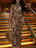 Leopard Sleeveless Maxi Dress