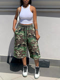 Camo Wide-Leg Capri Pants