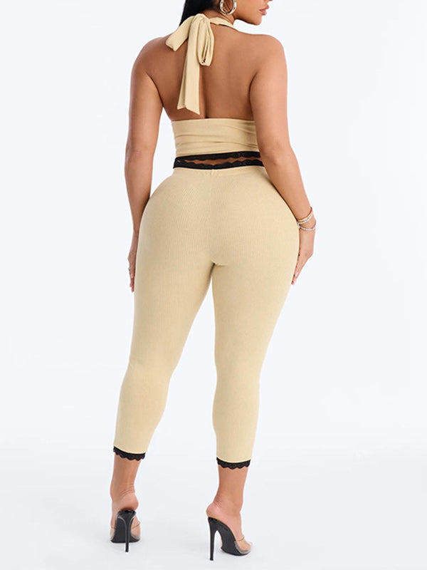 Lace Combo Halter Top & Pants Set