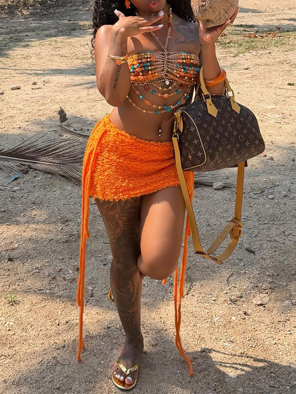 Fringe Mini Skirt