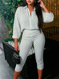 Dot Shirt & Capri Pants Set