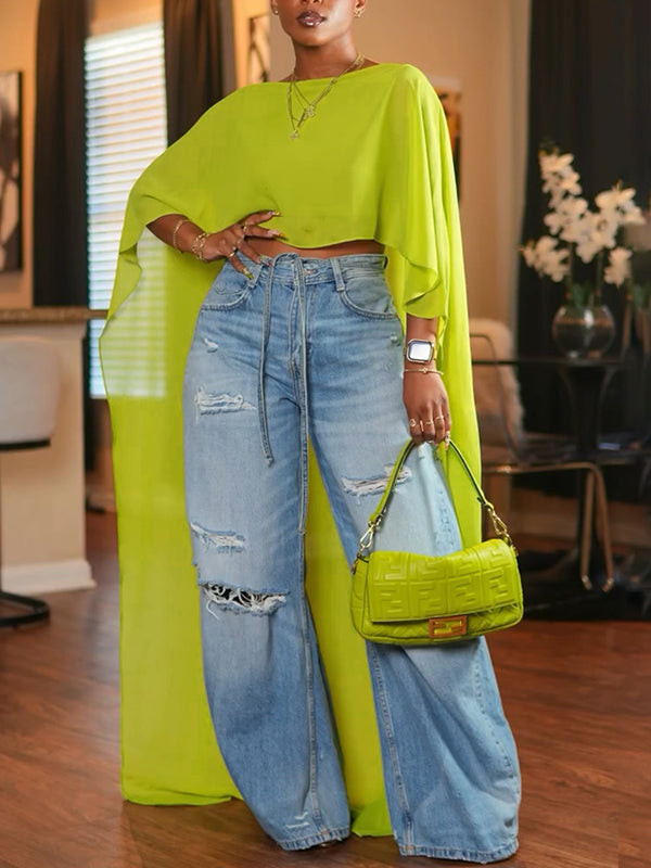 High-Low Sheer Tunic Top