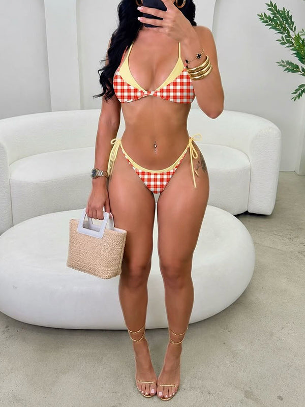 Contrast Halter Bikini