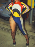 Colorblock Top & Capri Pants Set