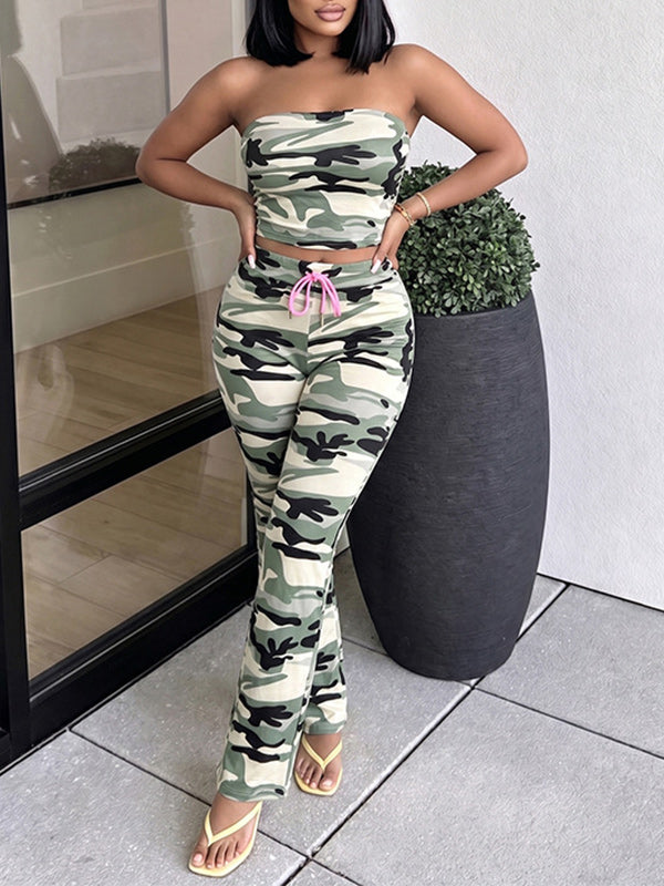 Camo Tube Top & Pants Set