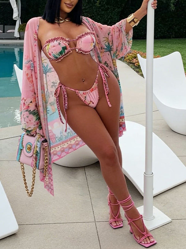 Printed Bikini with Cover-up