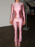 Metallic Tee & Pants Set