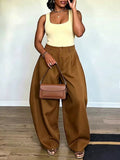 Solid Wide-Leg Pants