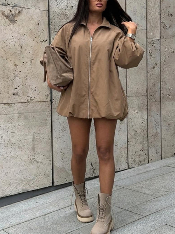 Effortless Zip-Up Parachute Dress